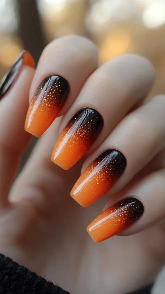 Burnt Orange Ombre Nails