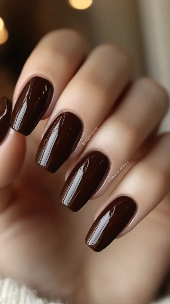 Chocolate Brown Nails