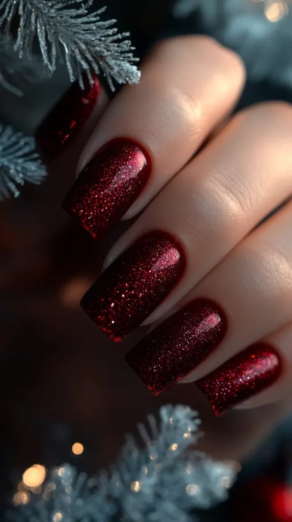 Frosted Cranberry Nails