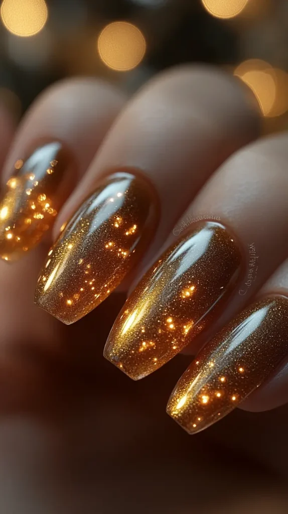 Golden Olive Nails