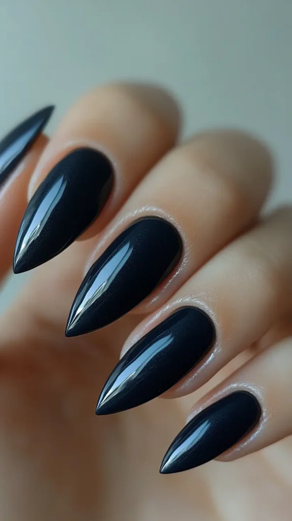 Navy Blue Matte Nails