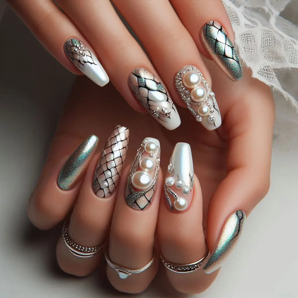 Pearl Snake Nails