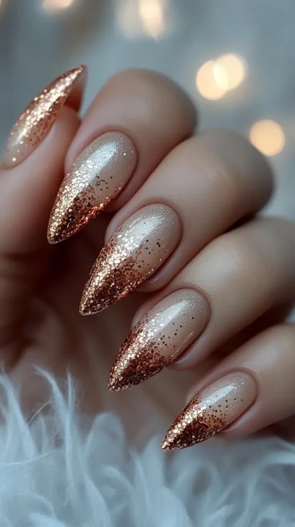 Rose Gold Accents Nails