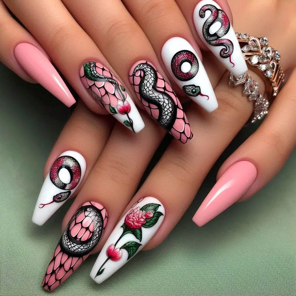 Snake Charmer Design Nails