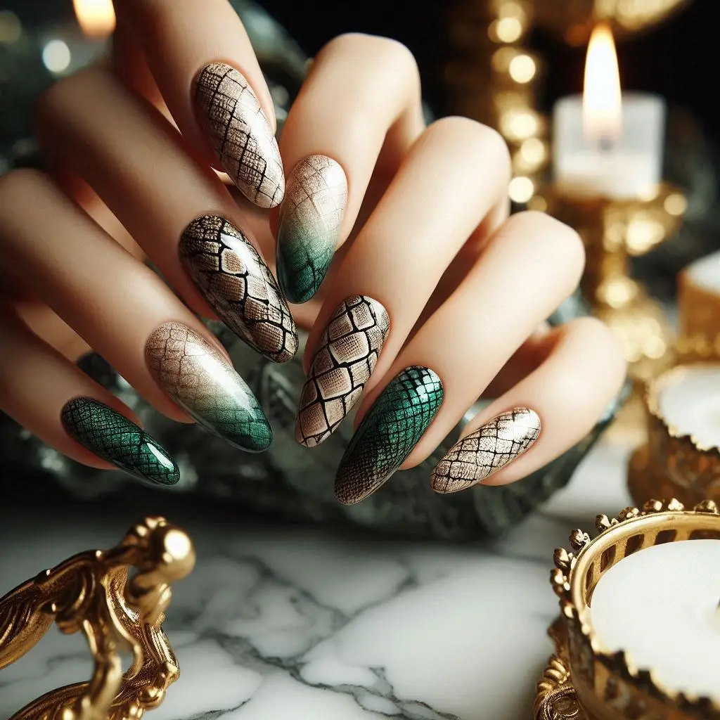 Snake Skin Ombre Nails