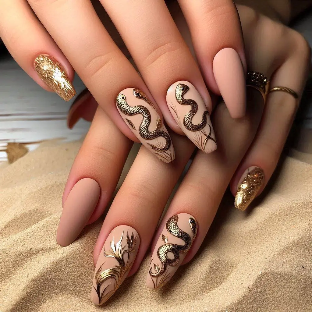 Snake in the Sand Nails