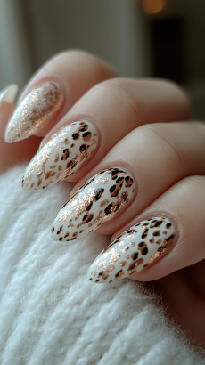 White Ombre with Animal Print Accents