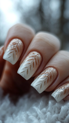 White Ombre with Chevron Pattern