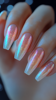 White Ombre with Holographic Finish