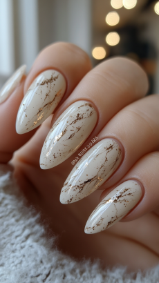 White Ombre with Marble Effect