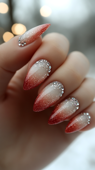 White Ombre with Rhinestones