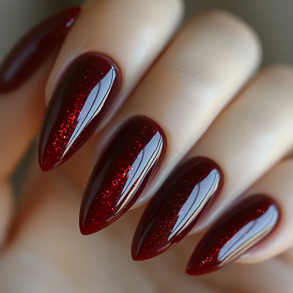 Wine Red Luxe Nails