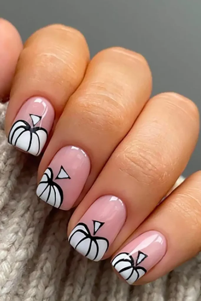 15. Nude Pink Pumpkin Nails