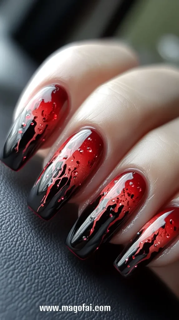 20. Vampire Bite - Halloween Nails 1