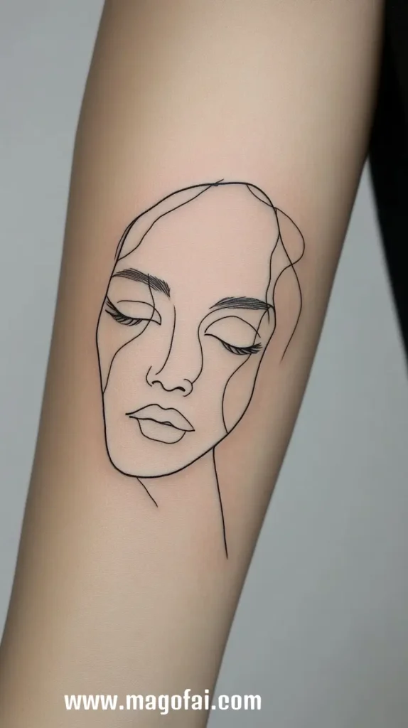 21. Delicate Line Art Face