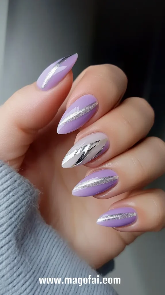 22. Light Lavender with Metallic Silver Details