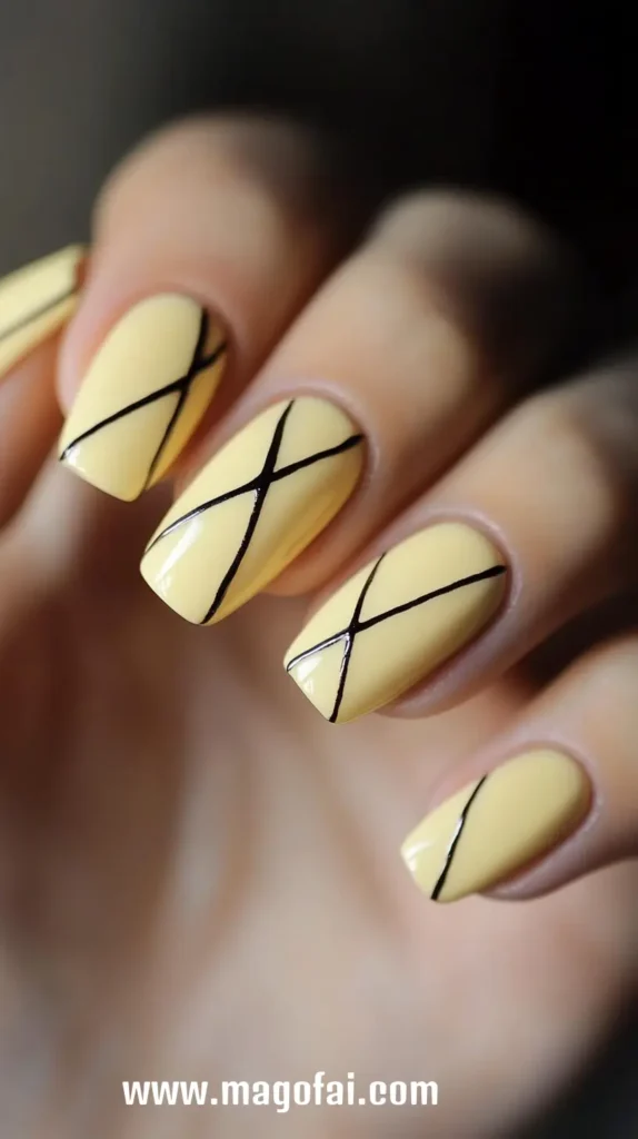 24. Pale Yellow with Thin Black Lines