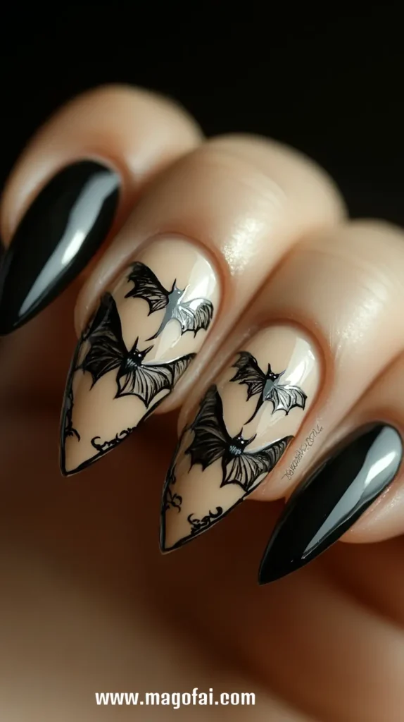 27. Bat Wings - Halloween Nails