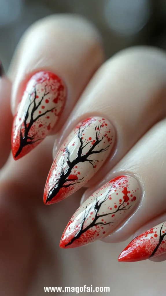 3. Bloody Drips - Halloween Nails 1