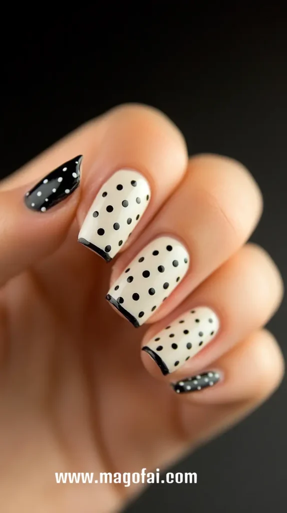 30. Dotted French Nail Tips