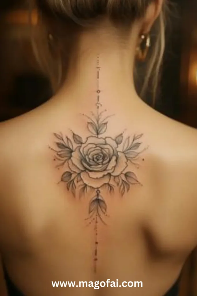 34. Flower Crown women tattoo