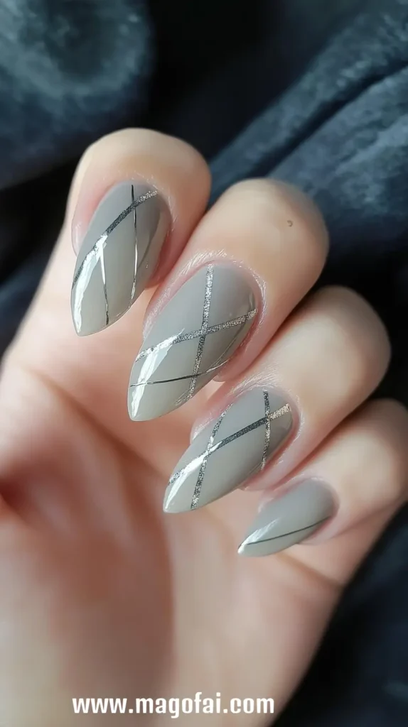 34. Soft Gray with Subtle Silver Lines