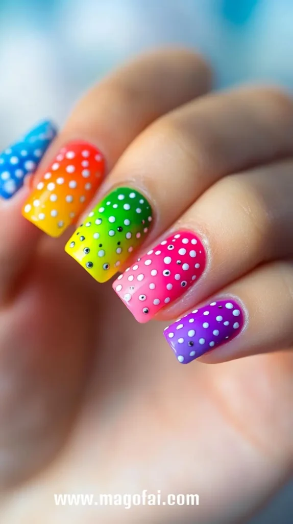 39. Bright Bold Nail Dots