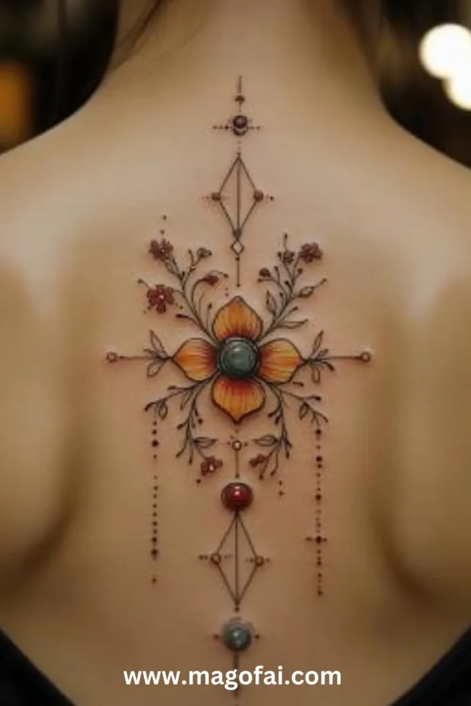 40. Gemstone women tattoo