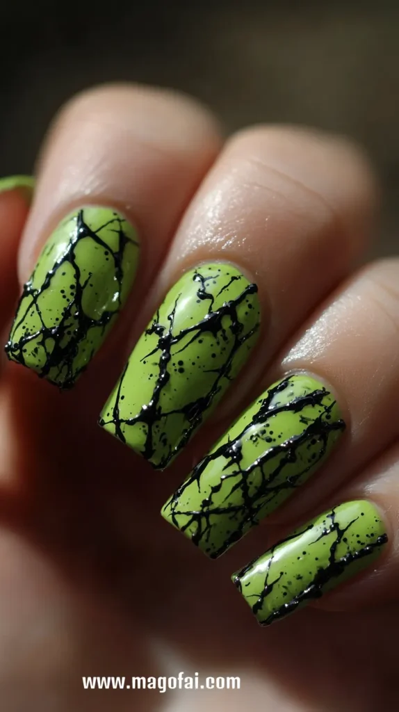 6. Frankenstein Stitch Nails - Halloween Nails 1