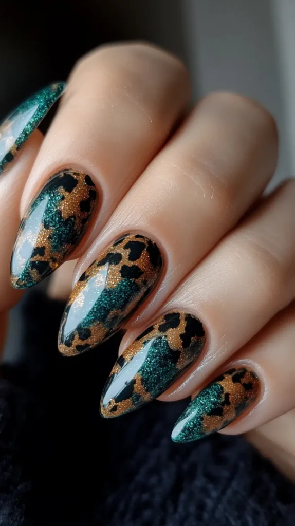 Animal Print Almond Nails 1