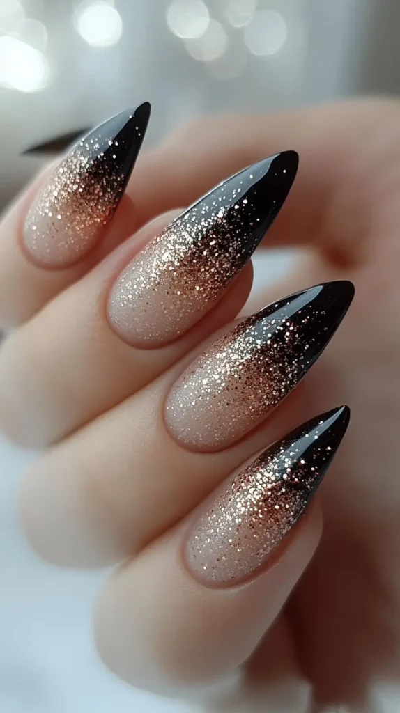 Metallic Almond Nails