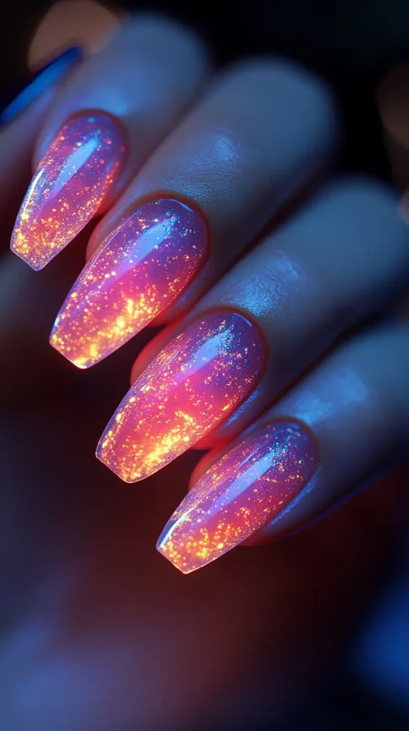 Neon Almond Nails