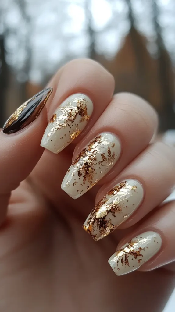 beige_and_gold_accents_nail