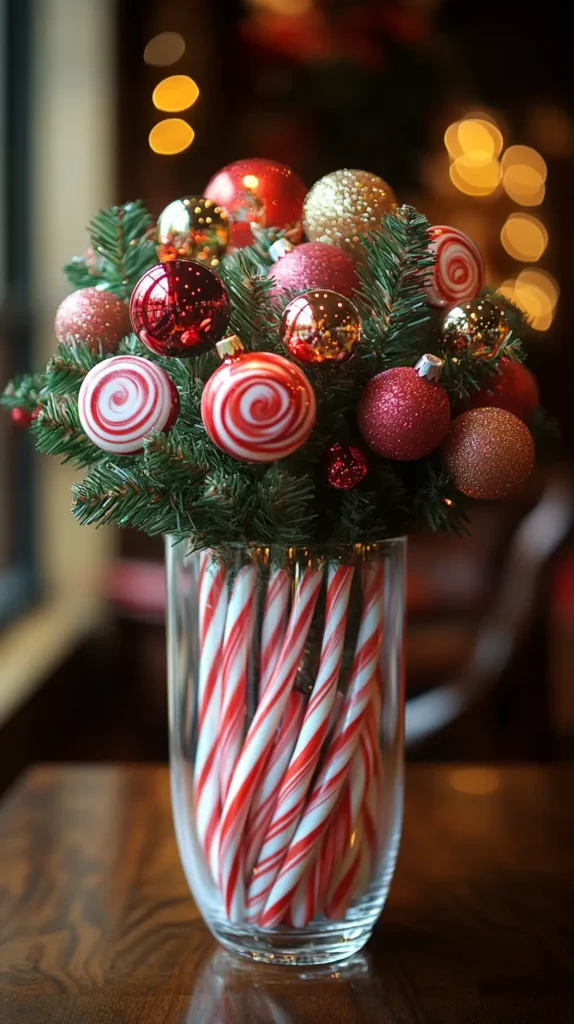 22. Candy Cane Centerpiece