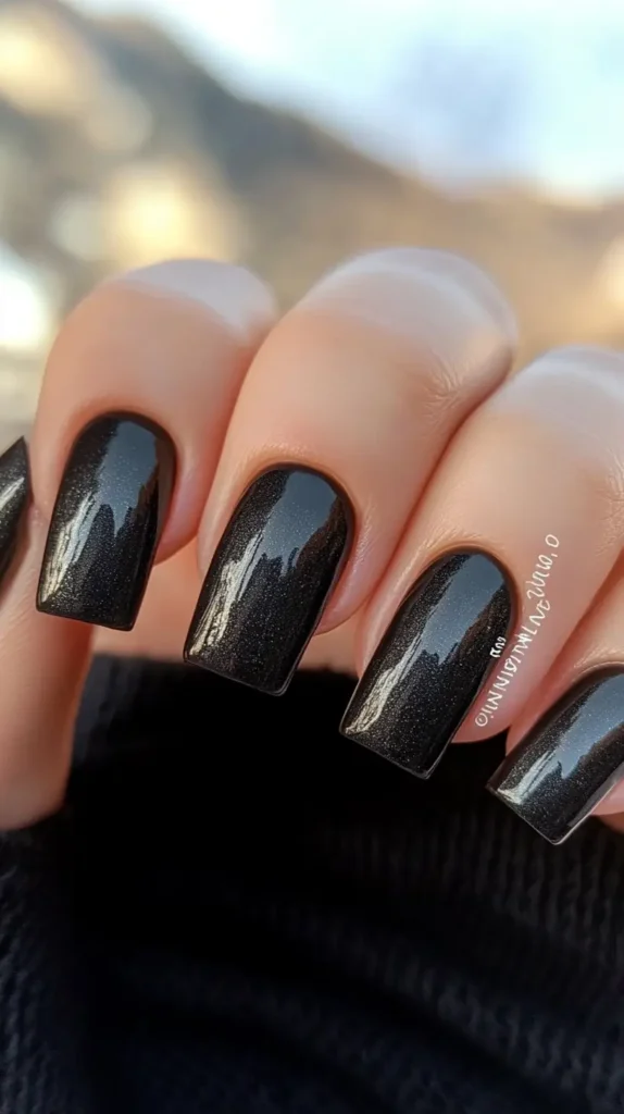 3. Matte Black Nails