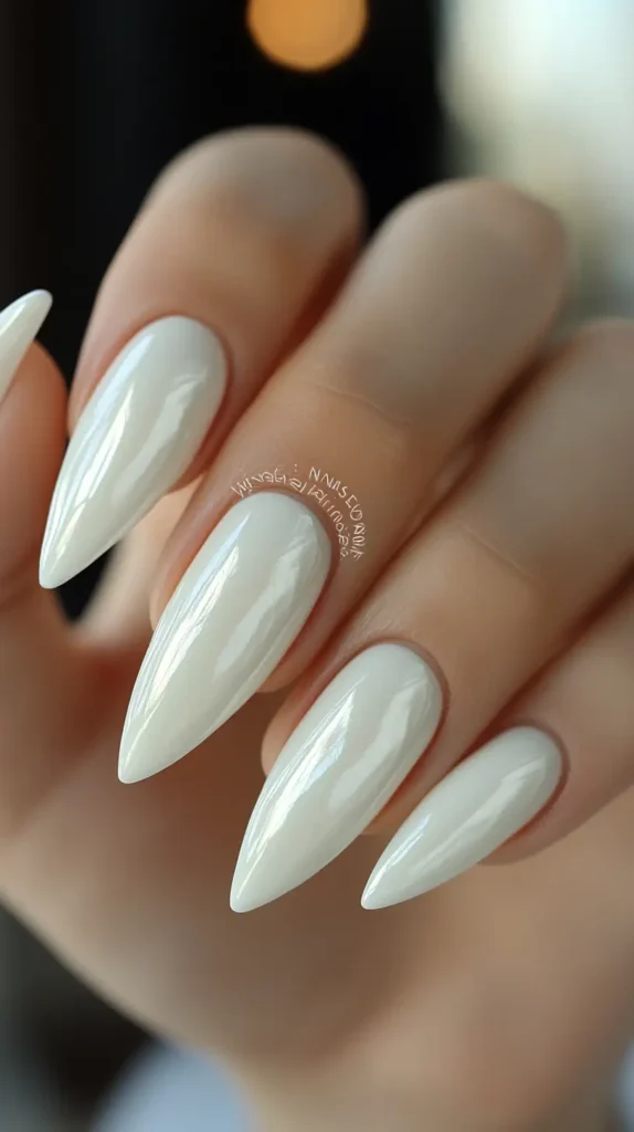 30. Classic White Nails