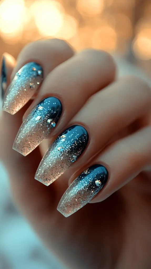 7. Subtle Glitter Tips