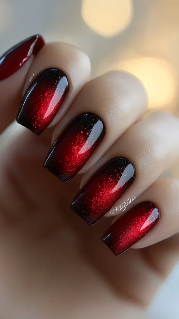 8. Classic Red Nails